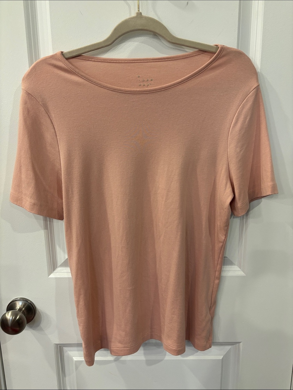 a new day Scoop Neck Short Sleeve Top - Rose Blush